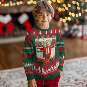 Funny Trump Pink Ugly Christmas Sweater I'll Be Home For Christmas Santa Pajamas TS10 Christmas Print Your Wear