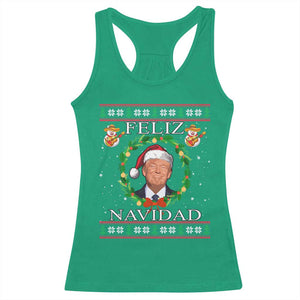 Mexico Christmas Trump Racerback Tank Top Feliz Navidad Funny Trump Santa Ugly Christmas TS10 Irish Green Print Your Wear