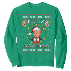 Mexico Christmas Trump Sweatshirt Feliz Navidad Funny Trump Santa Ugly Christmas TS10 Irish Green Print Your Wear