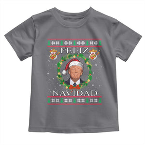 Mexico Christmas Trump Toddler T Shirt Feliz Navidad Funny Trump Santa Ugly Christmas TS10 Charcoal Print Your Wear