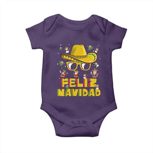 Mexico Christmas Baby Onesie Feliz Navidad Sombrero TS10 Purple Print Your Wear