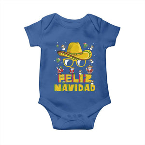 Mexico Christmas Baby Onesie Feliz Navidad Sombrero TS10 Royal Blue Print Your Wear