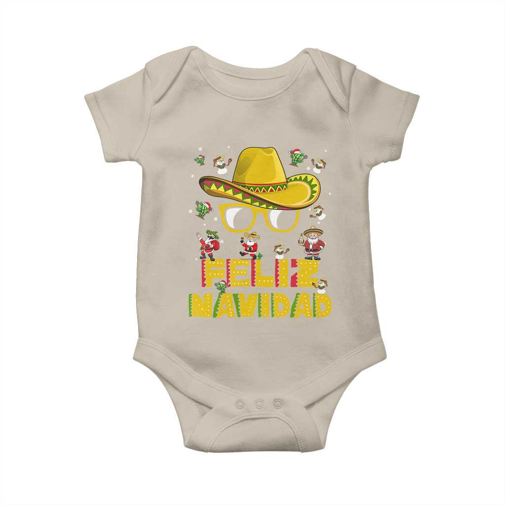 Mexico Christmas Baby Onesie Feliz Navidad Sombrero TS10 Sand Print Your Wear