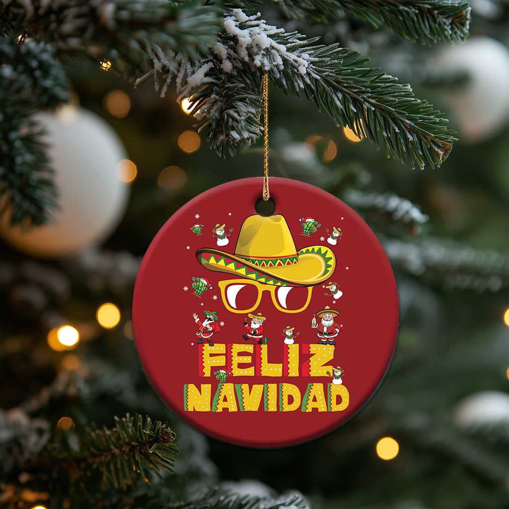 Mexico Xmas Christmas Ornament Feliz Navidad Sombrero TS10 Print Your Wear
