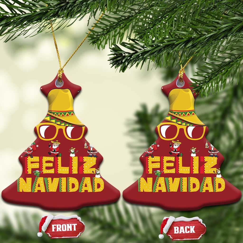 Mexico Xmas Christmas Ornament Feliz Navidad Sombrero TS10 Christmas Tree Red Print Your Wear