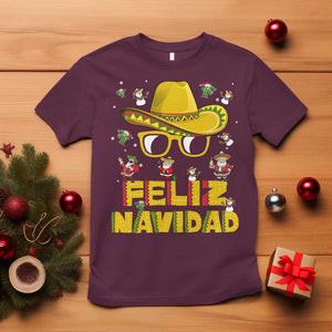 Mexico Christmas T Shirt Feliz Navidad Sombrero TS10 Maroon Print Your Wear