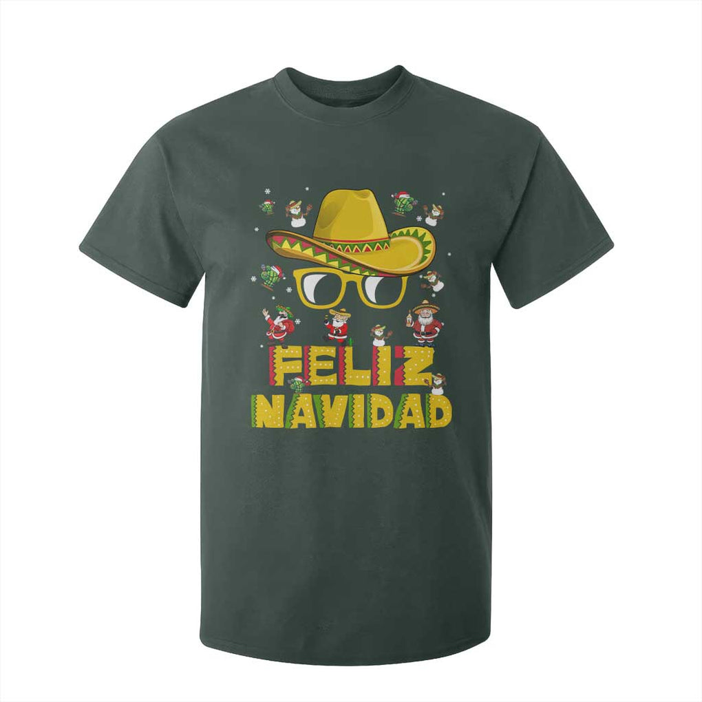 Mexico Christmas T Shirt For Kid Feliz Navidad Sombrero TS10 Dark Forest Green Print Your Wear