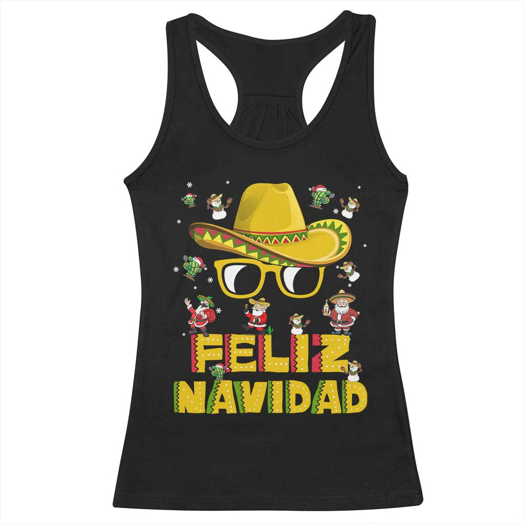 Mexico Christmas Racerback Tank Top Feliz Navidad Sombrero TS10 Black Print Your Wear