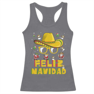 Mexico Christmas Racerback Tank Top Feliz Navidad Sombrero TS10 Charcoal Print Your Wear