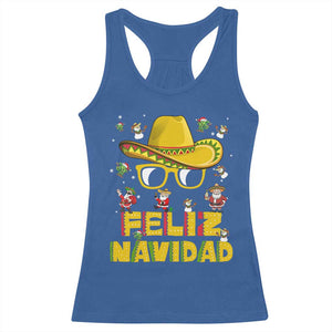 Mexico Christmas Racerback Tank Top Feliz Navidad Sombrero TS10 Royal Blue Print Your Wear