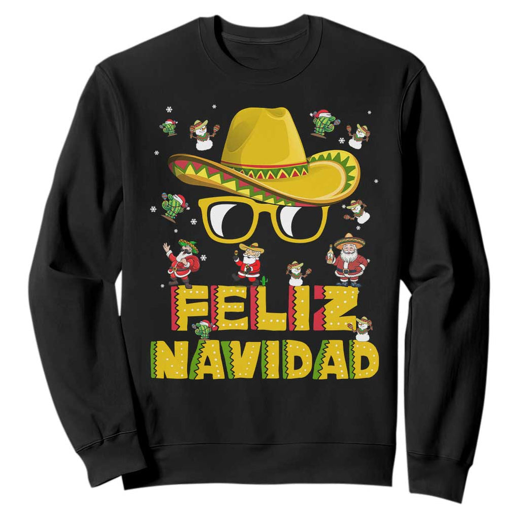 Mexico Christmas Sweatshirt Feliz Navidad Sombrero TS10 Black Print Your Wear