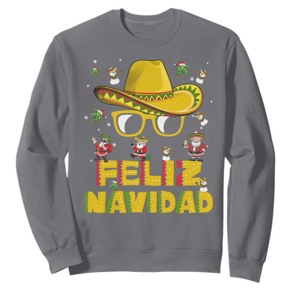 Mexico Christmas Sweatshirt Feliz Navidad Sombrero TS10 Charcoal Print Your Wear