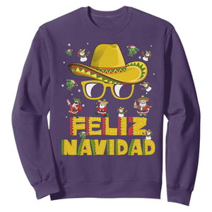 Mexico Christmas Sweatshirt Feliz Navidad Sombrero TS10 Purple Print Your Wear