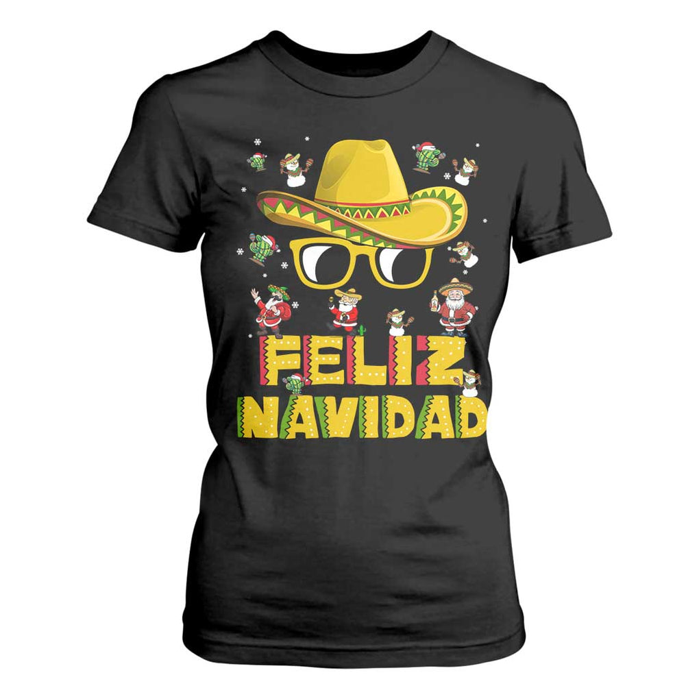 Mexico Christmas T Shirt For Women Feliz Navidad Sombrero TS10 Black Print Your Wear