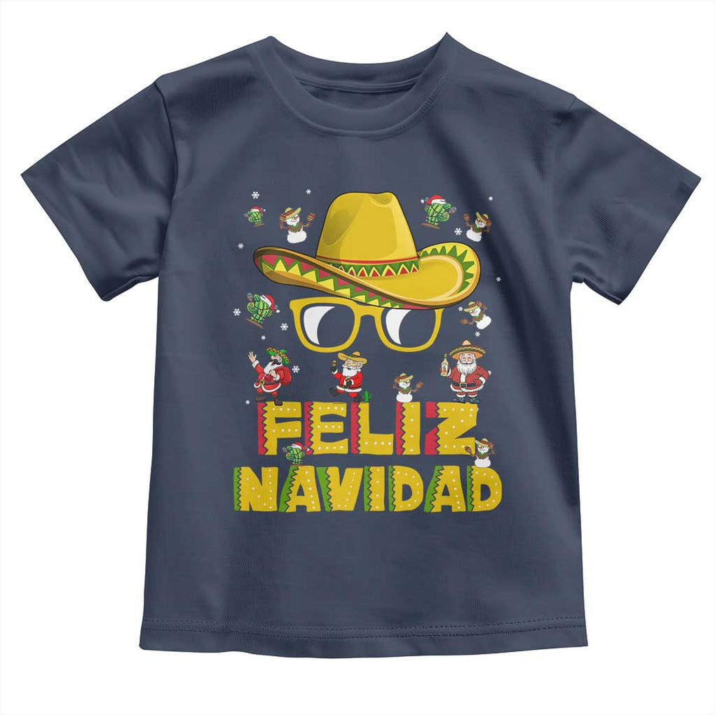 Mexico Christmas Toddler T Shirt Feliz Navidad Sombrero TS10 Navy Print Your Wear