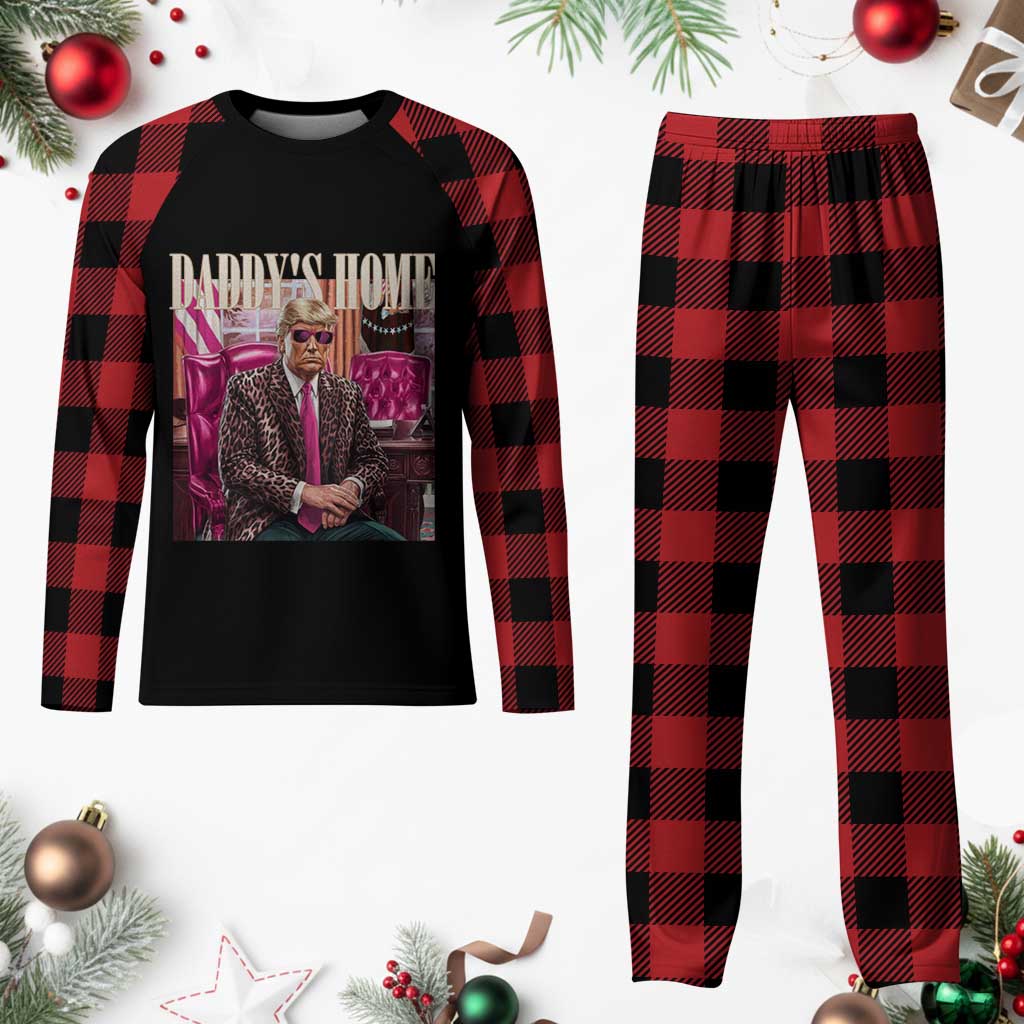 Daddy's Home Trump Pink Plaid Pajama Set 2024 Take America Back Leopard TS10 Buffalo Plaid Print Your Wear