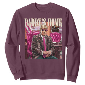 Daddy's Home Trump Pink Sweatshirt 2024 Take America Back Leopard TS10 Maroon Print Your Wear
