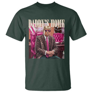 Daddy's Home Trump Pink T Shirt 2024 Take America Back Leopard TS10 Dark Forest Green Print Your Wear