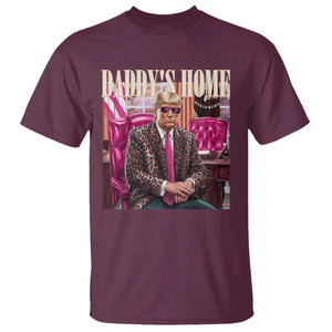 Daddy's Home Trump Pink T Shirt 2024 Take America Back Leopard TS10 Maroon Print Your Wear