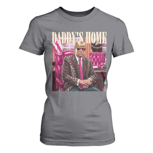 Daddy's Home Trump Pink T Shirt For Women 2024 Take America Back Leopard TS10 Charcoal Print Your Wear