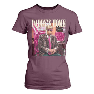 Daddy's Home Trump Pink T Shirt For Women 2024 Take America Back Leopard TS10 Maroon Print Your Wear