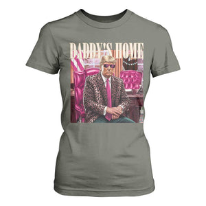 Daddy's Home Trump Pink T Shirt For Women 2024 Take America Back Leopard TS10 Military Green Print Your Wear