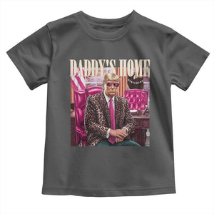 Daddy's Home Trump Pink Toddler T Shirt 2024 Take America Back Leopard TS10 Dark Heather Print Your Wear