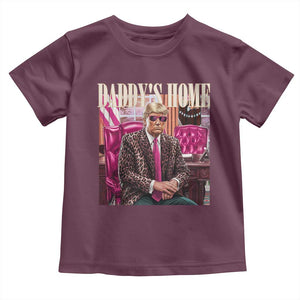 Daddy's Home Trump Pink Toddler T Shirt 2024 Take America Back Leopard TS10 Maroon Print Your Wear