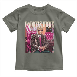 Daddy's Home Trump Pink Toddler T Shirt 2024 Take America Back Leopard TS10 Military Green Print Your Wear