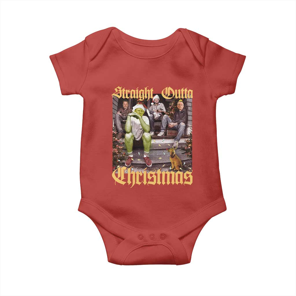Humorous Trump Christmas Baby Onesie Straight Outta Xmas Movie TS10 Red Print Your Wear