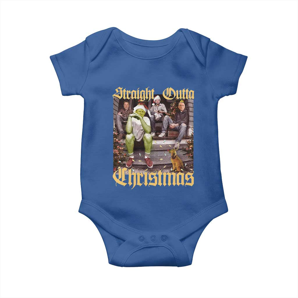 Humorous Trump Christmas Baby Onesie Straight Outta Xmas Movie TS10 Royal Blue Print Your Wear