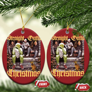 Humorous Trump Christmas Ornament Straight Outta Xmas Movie TS10 Oval Red Print Your Wear