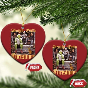 Humorous Trump Christmas Ornament Straight Outta Xmas Movie TS10 Heart Red Print Your Wear