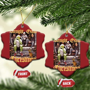 Humorous Trump Christmas Ornament Straight Outta Xmas Movie TS10 Snow Flake Red Print Your Wear