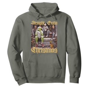 Humorous Trump Christmas Hoodie Straight Outta Xmas Movie TS10 Military Green Print Your Wear