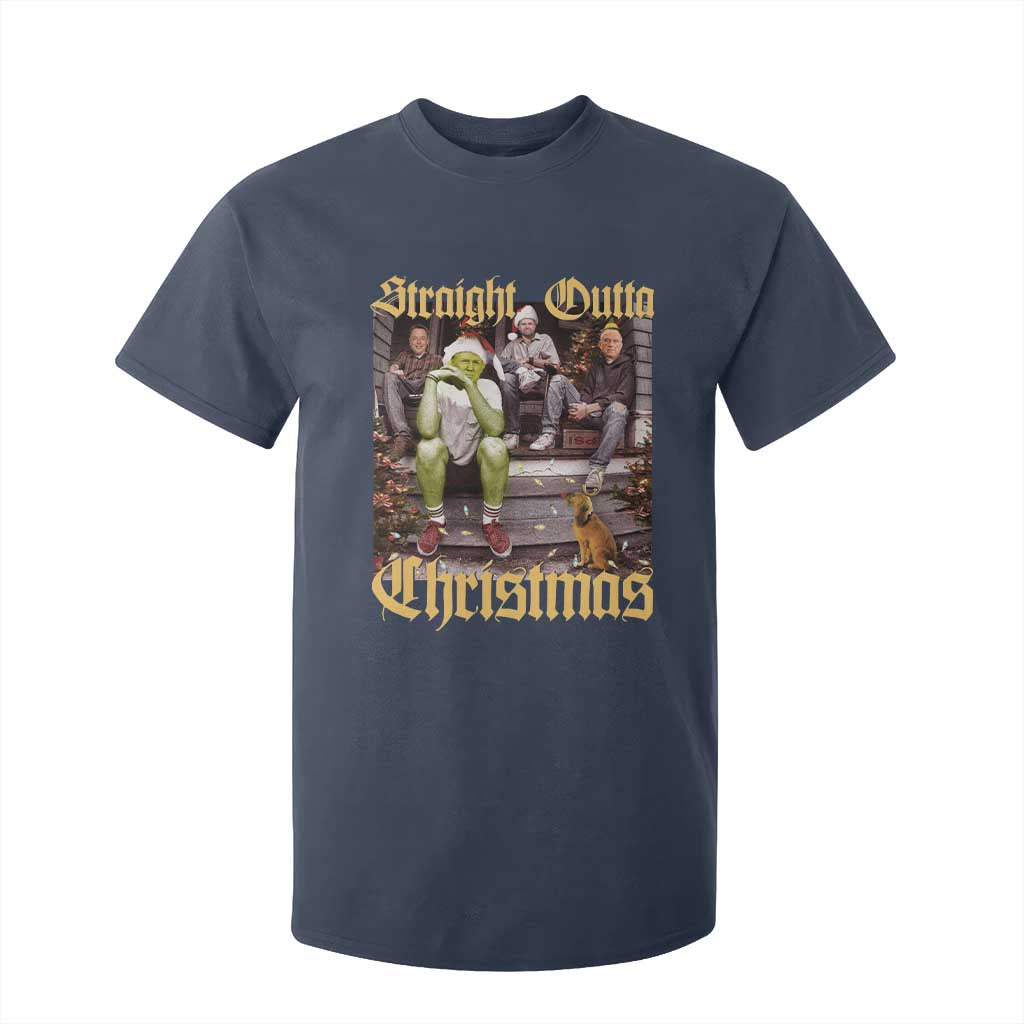 Humorous Trump Christmas T Shirt For Kid Straight Outta Xmas Movie TS10 Navy Print Your Wear