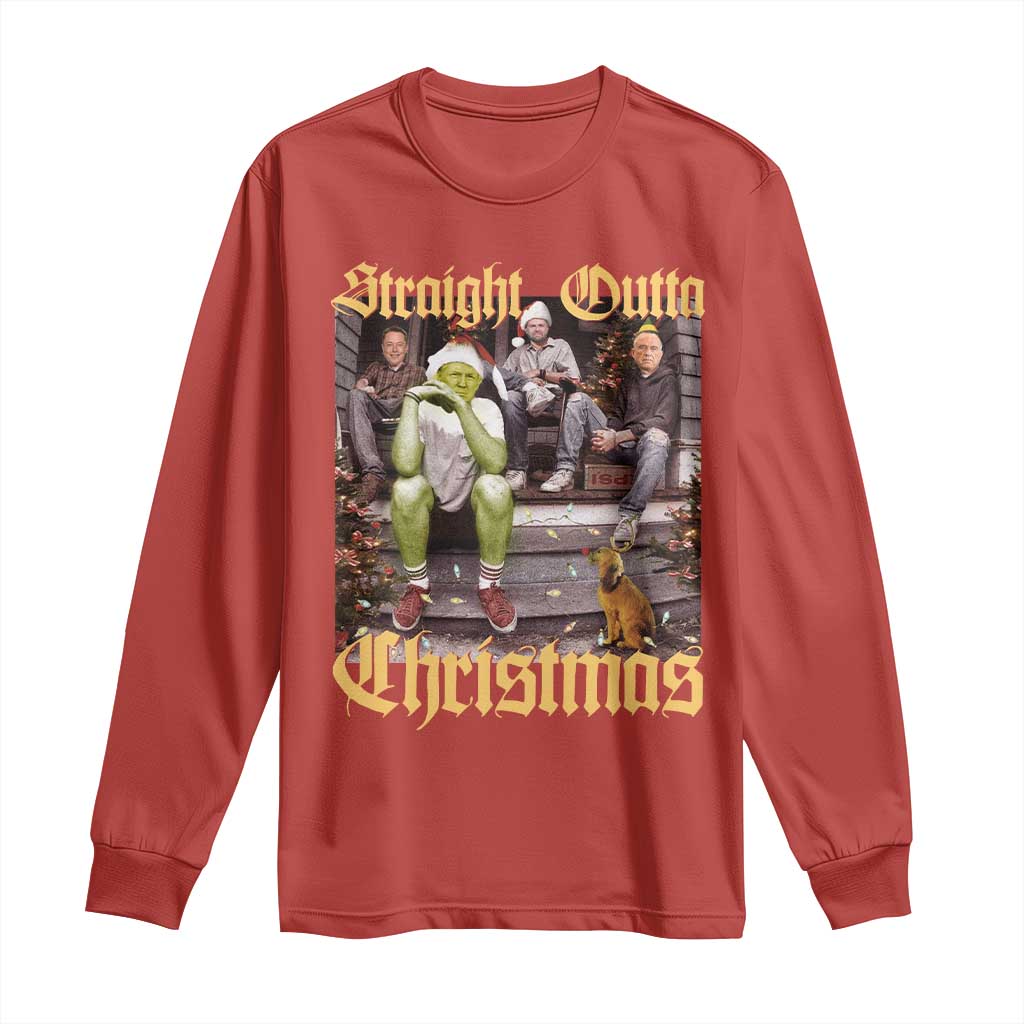 Humorous Trump Christmas Long Sleeve Shirt Straight Outta Xmas Movie TS10 Red Print Your Wear