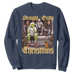 Humorous Trump Christmas Sweatshirt Straight Outta Xmas Movie TS10 Navy Print Your Wear