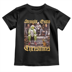 Humorous Trump Christmas Toddler T Shirt Straight Outta Xmas Movie TS10 Black Print Your Wear