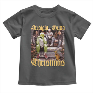 Humorous Trump Christmas Toddler T Shirt Straight Outta Xmas Movie TS10 Dark Heather Print Your Wear