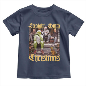 Humorous Trump Christmas Toddler T Shirt Straight Outta Xmas Movie TS10 Navy Print Your Wear