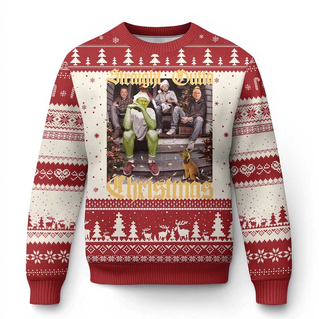 Humorous Trump Ugly Christmas Sweater Straight Outta Xmas Movie TS10 Red Print Your Wear