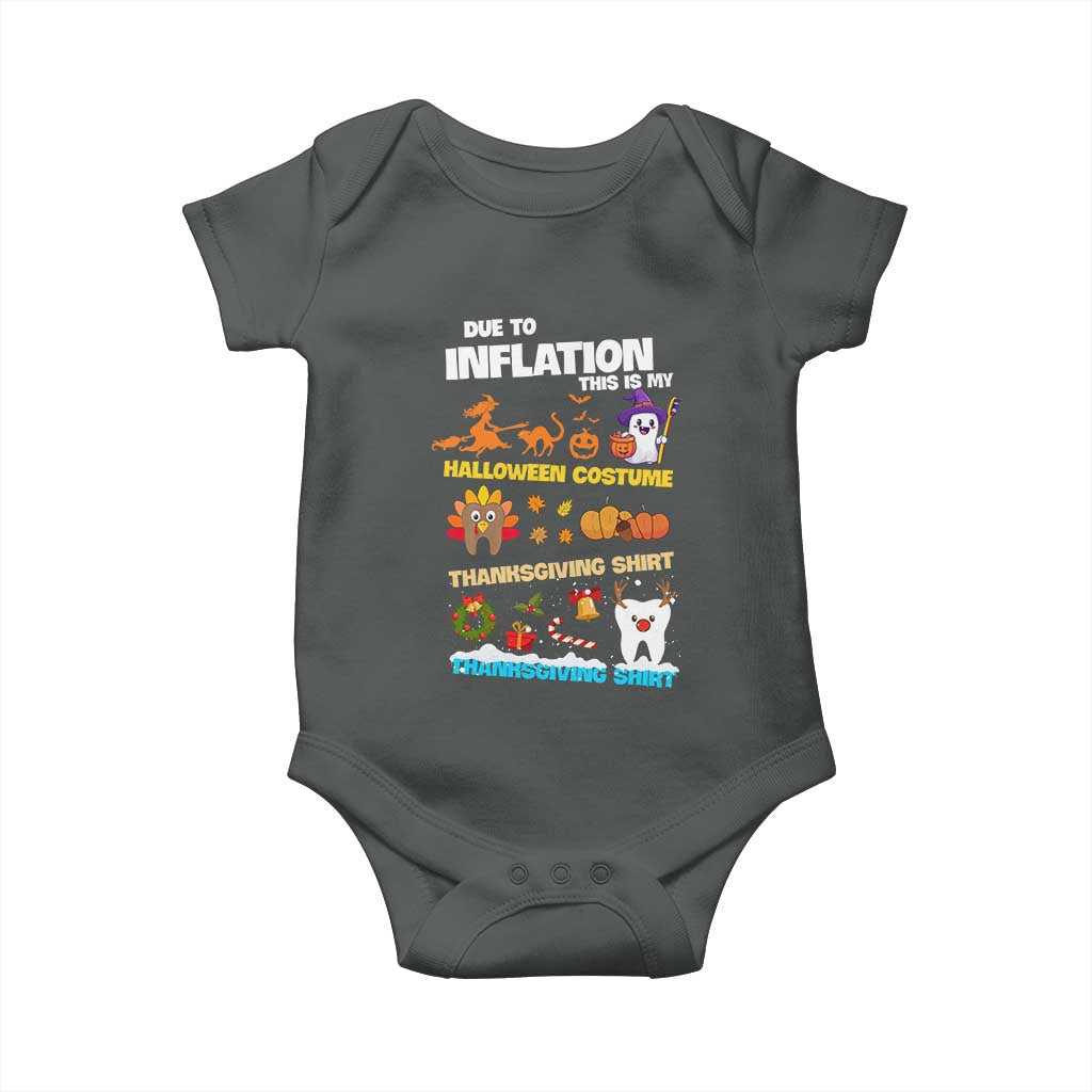 Teeth Christmas Baby Onesie My Spooky Halloween Thanksgiving Ugly Christmas Dentist Gift TS10 Dark Heather Print Your Wear