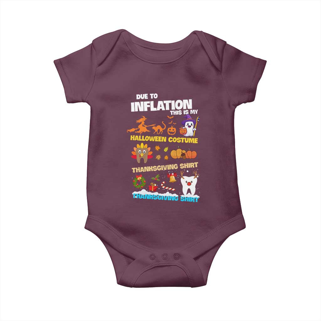 Teeth Christmas Baby Onesie My Spooky Halloween Thanksgiving Ugly Christmas Dentist Gift TS10 Maroon Print Your Wear