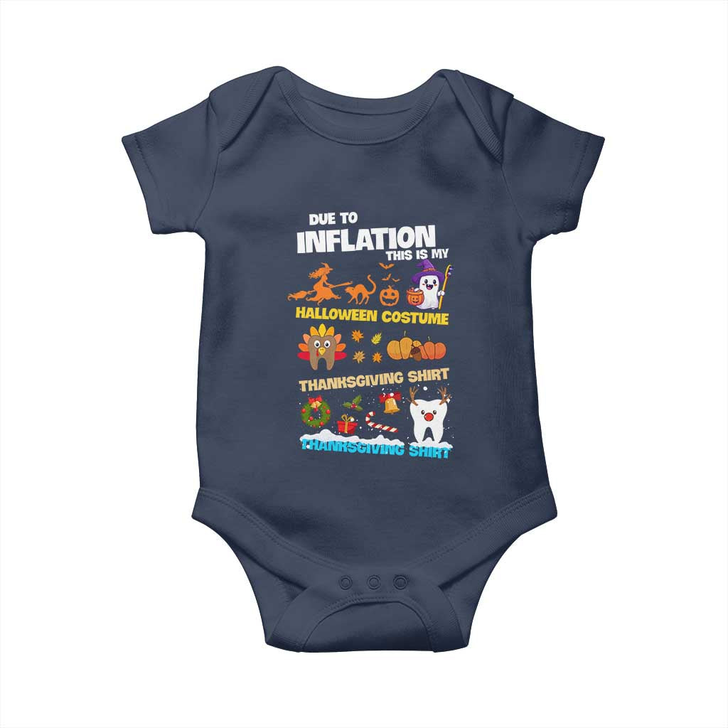 Teeth Christmas Baby Onesie My Spooky Halloween Thanksgiving Ugly Christmas Dentist Gift TS10 Navy Print Your Wear