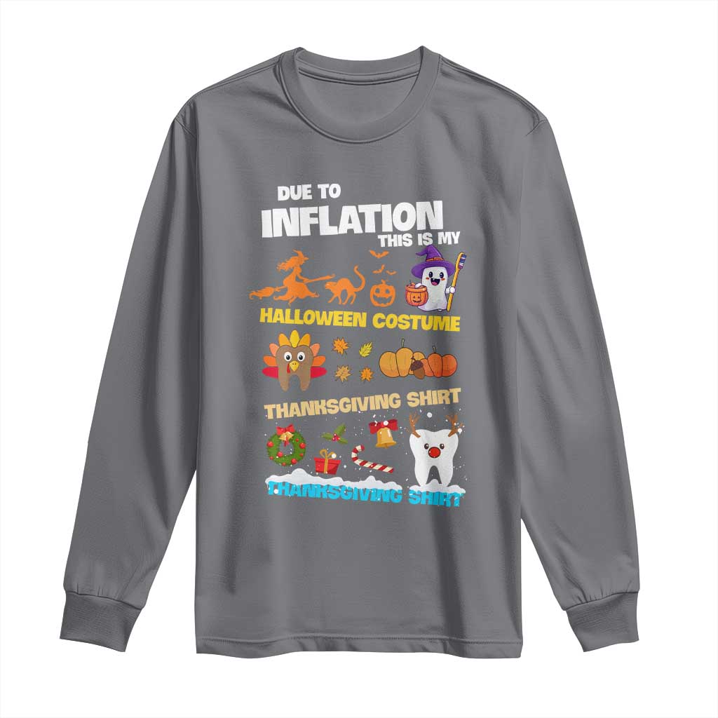 Teeth Christmas Long Sleeve Shirt My Spooky Halloween Thanksgiving Ugly Christmas Dentist Gift TS10 Charcoal Print Your Wear