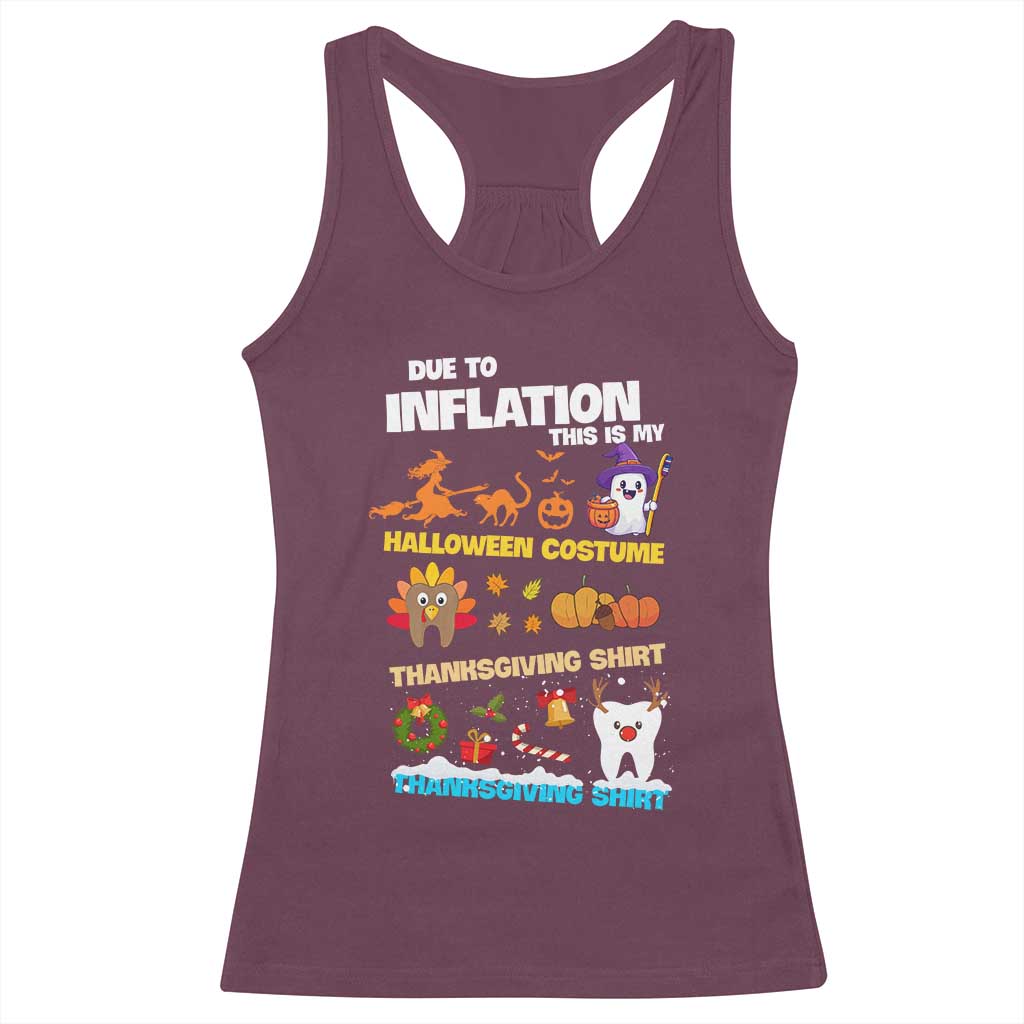 Teeth Christmas Racerback Tank Top My Spooky Halloween Thanksgiving Ugly Christmas Dentist Gift TS10 Maroon Print Your Wear