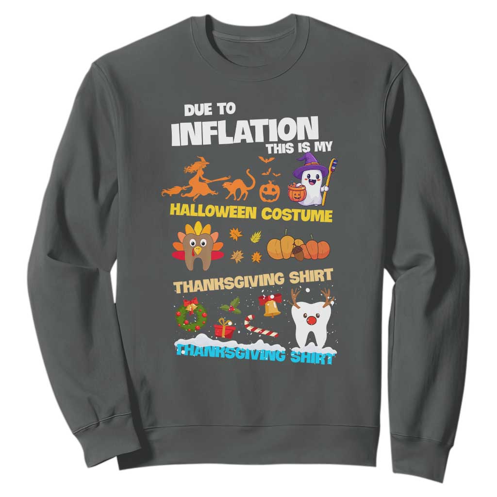 Teeth Christmas Sweatshirt My Spooky Halloween Thanksgiving Ugly Christmas Dentist Gift TS10 Dark Heather Print Your Wear