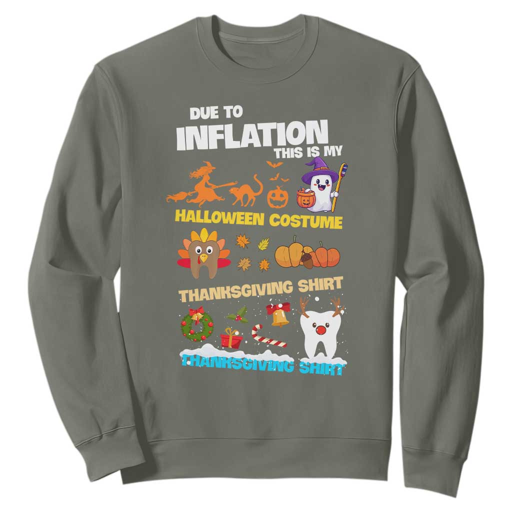 Teeth Christmas Sweatshirt My Spooky Halloween Thanksgiving Ugly Christmas Dentist Gift TS10 Military Green Print Your Wear