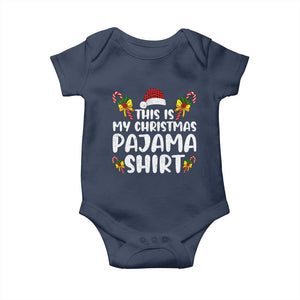 Funny Christmas Baby Onesie This Is My Christmas Pajama Shirt TS10 Navy Print Your Wear